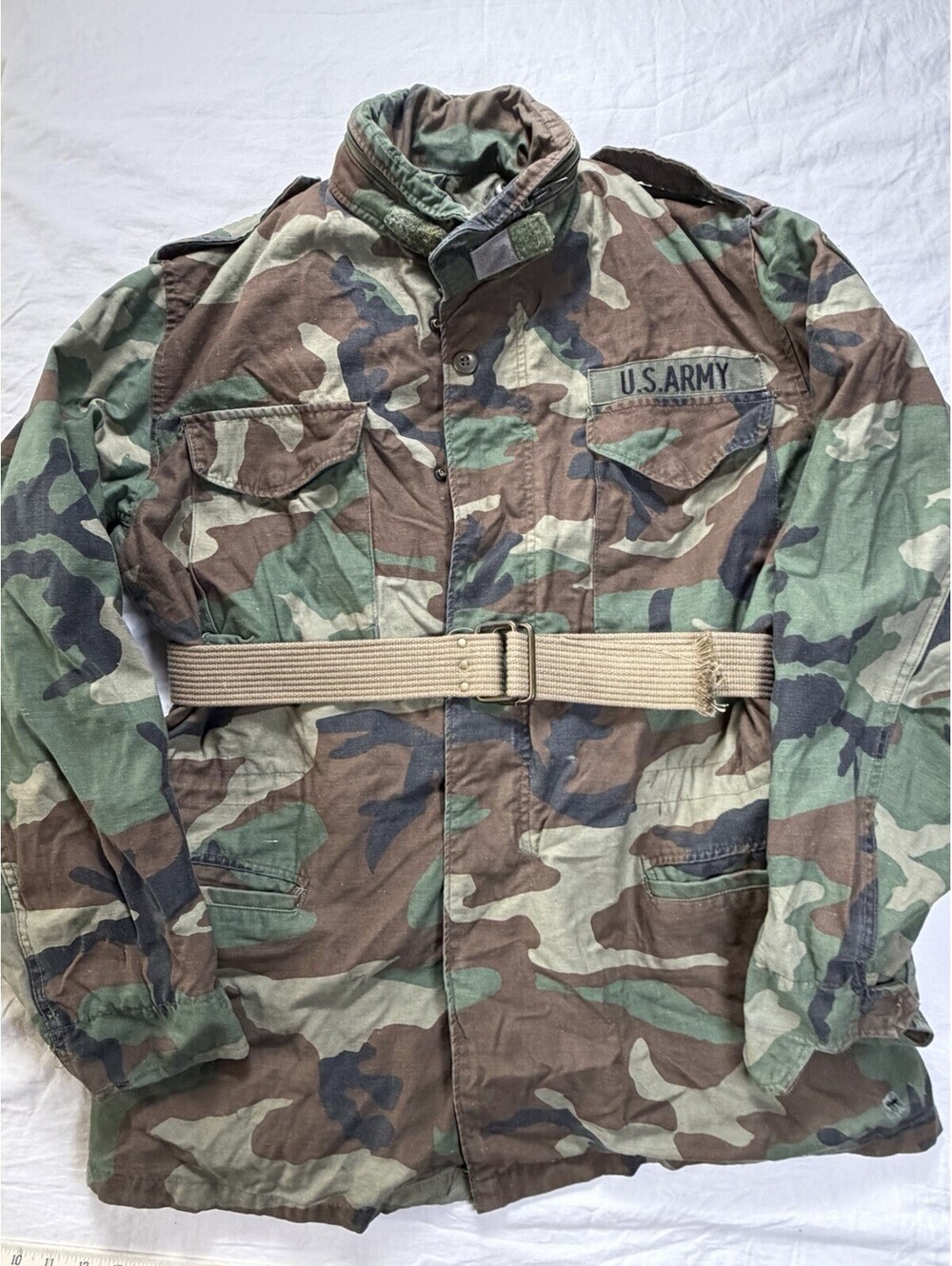Vintage US Military M65 Cold Weather Field Jacket Woodland Camo Propper 2XL